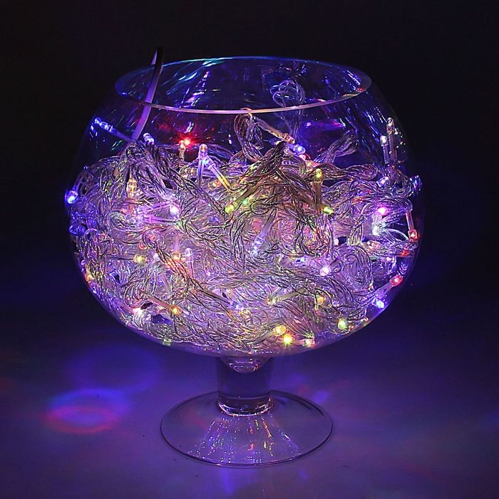 Гирлянда «Метраж», 20 м, LED-200-220V, красный/зеленый/синий, нить силикон, моргает | Luazon
