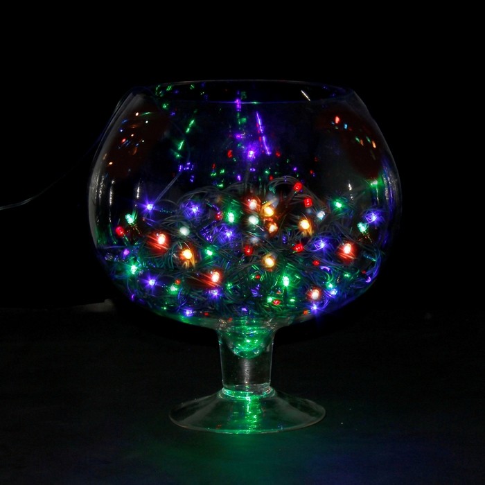 Гирлянда «Метраж», 10 м, LED-100-220V, мультицвет, нить темная, 8 режимов | Luazon