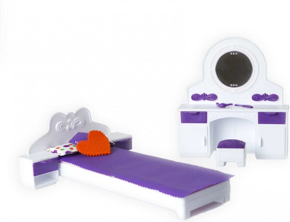 Спальня для кукол высотой до 30 см | Конфетти | Огонёк