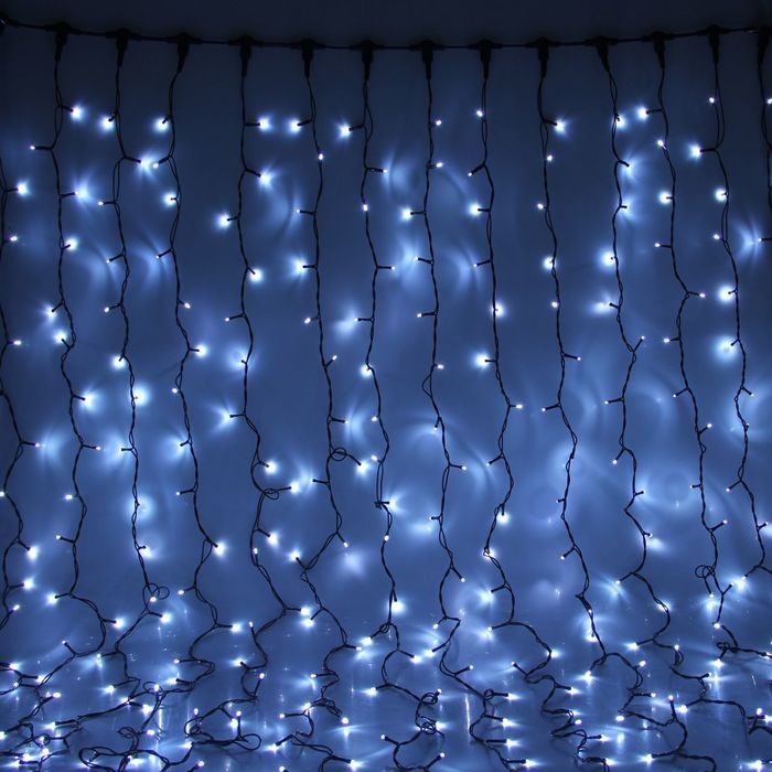 Гирлянда «Занавес», 2х3 м, 3W LED-760-220V, белый, нить темная, без контроллера | Luazon