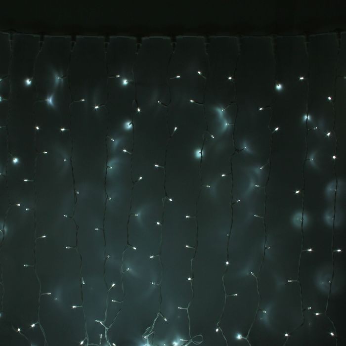 Гирлянда «Занавес», 2х6 м, 3W LED-1440-220V, белый, нить белая, без контроллера | Luazon