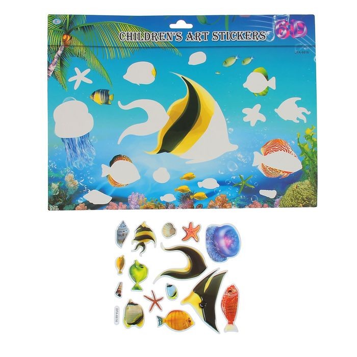 Аппликация объемными наклейками «Рыбка»