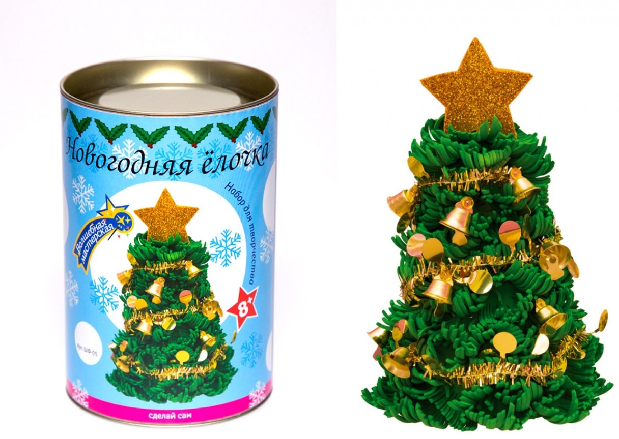 Набор для творчества «Новогодняя ёлочка с украшениями» | Стильная игрушка своими руками | Волшебная мастерская