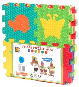 Коврик-пазл «Фигуры животных» 16 сегментов | Altacto