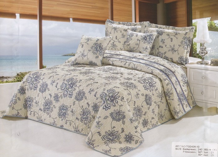 Покрывало стеганое «Madeira» (pk513-3(pk505-10), евро, хлопок, размер 240х260, 2 наволочки 50х70 + 2 наволочки 50х50) | ТекстильГрупп