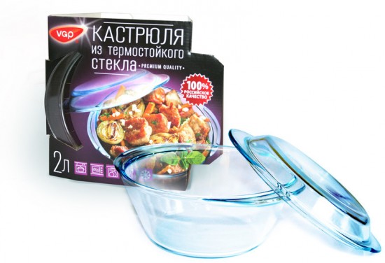 Кастрюля стеклянная «Модерн» с крышкой (2 л)