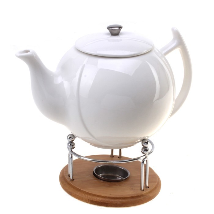 Заварочный чайник «Эстет» 1,2 л с подогревом на деревянной подставке | Эстет