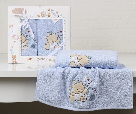Комплект полотенец «Bambino Bear», цвет голубой