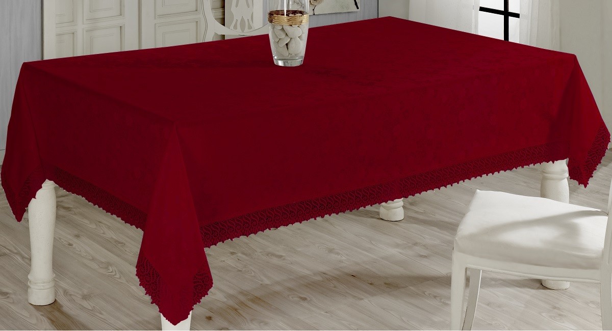 Скатерть «Evdy» KDK (с гипюром, размер 160x220 см) | Beytug Tekstil
