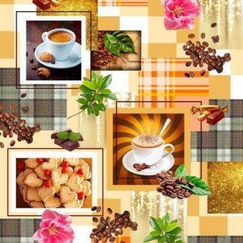 Полотенце вафельное «Кофе фотопринт» (50х60)