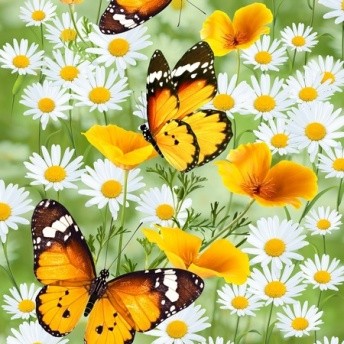 Полотенце вафельное «Бабочки» (50х60)