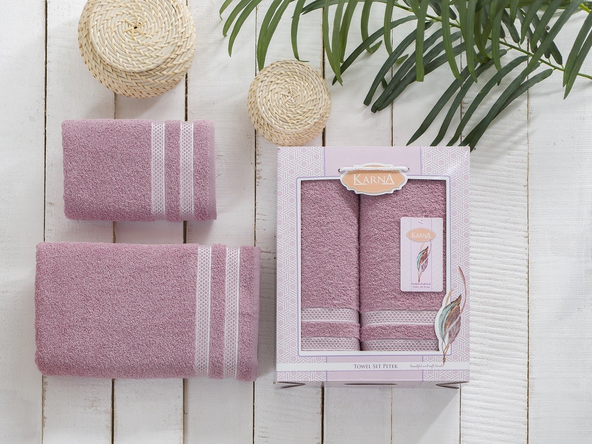Набор махровых полотенец «Karna» Petek (хлопок, размер 50х90, 70х140) | Petek | Karna