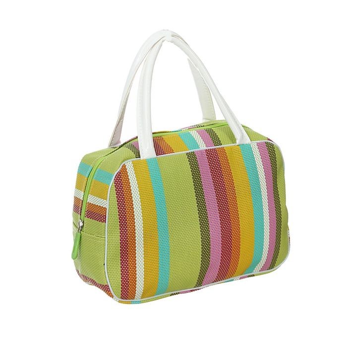 Косметичка банная на молнии «Полоски», 1 отдел, зелёный