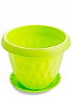 Горшок для растений «Розетта» 1,7 л, d-17 см, с поддоном, зеленый