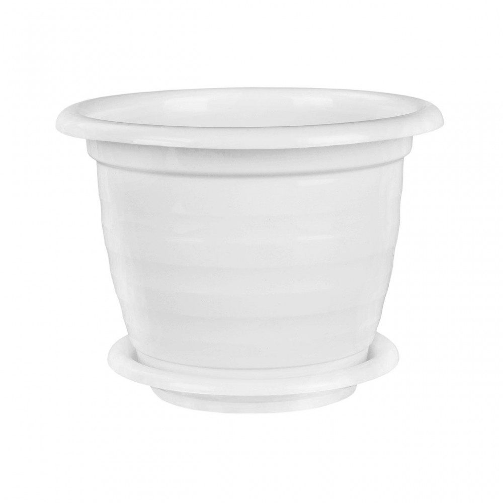 Цветочный горшок «Виола» (2 л), с поддоном, цвет белый | Виола | Альтернатива