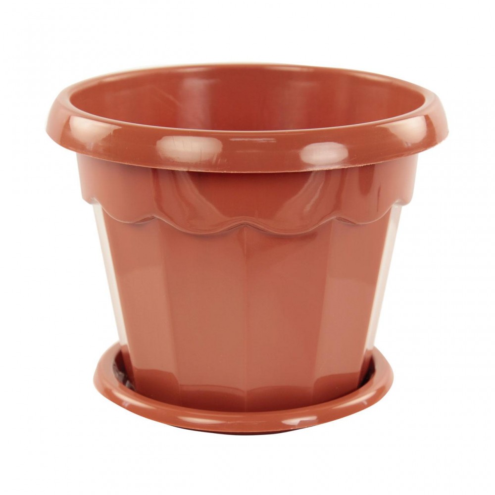 Цветочный горшок «Гармония» (1,5 л), с поддоном, цвет коричневый | Гармония (цветочные горшки) | Альтернатива
