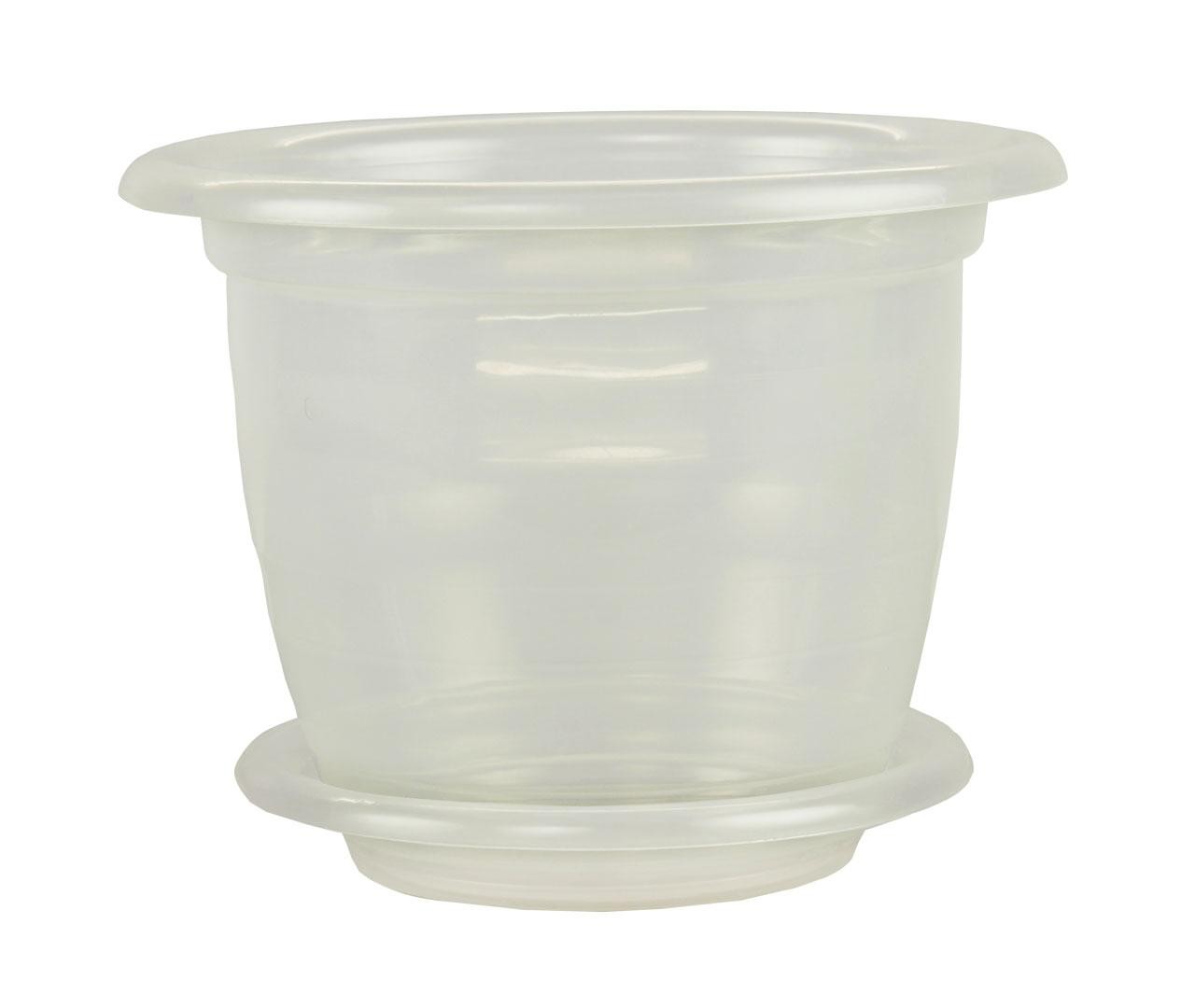 Горшок для орхидеи (2 л), с поддоном, прозрачный | Альтернатива