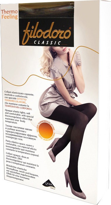 Теплые колготки «THERMO FEELING» (nero, 100 DEN) | Filodoro