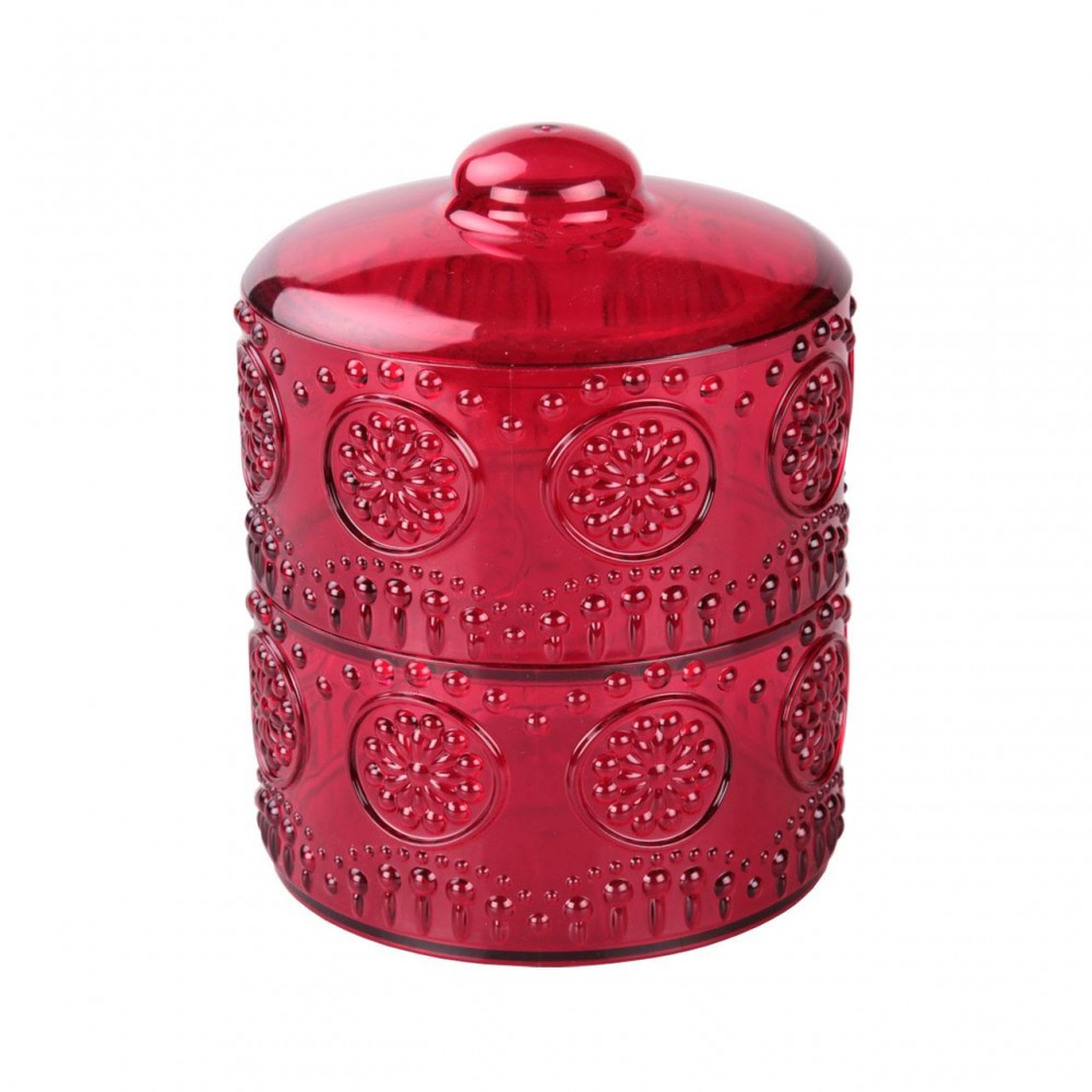 Конфетница «Каприз», 2 яруса, цвет красный | Альтернатива