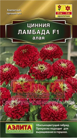 Цинния «Ламбада F1», алая, 0,2 г | Однолетник | Аэлита