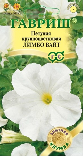 Петуния круноцветковая «Лимбо Вайт», 5 шт, пробирка