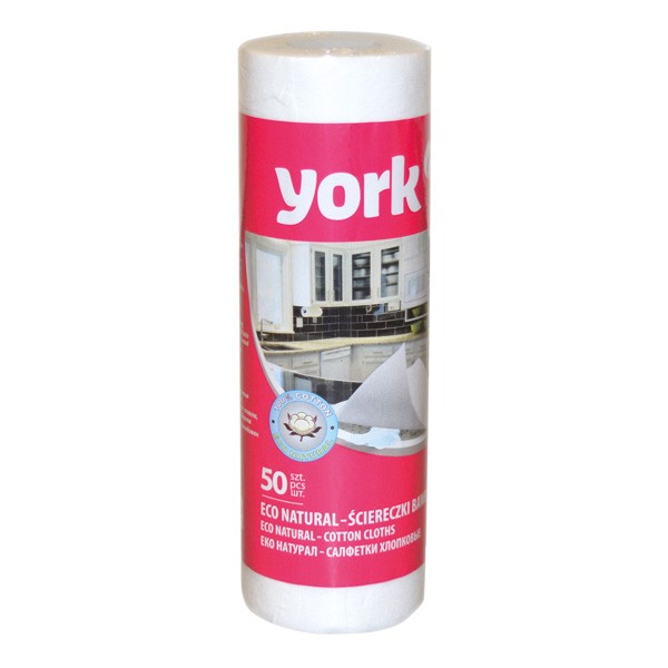 Салфетка в рулоне хлопковая ECO NATURAL, 50 штук | YORK