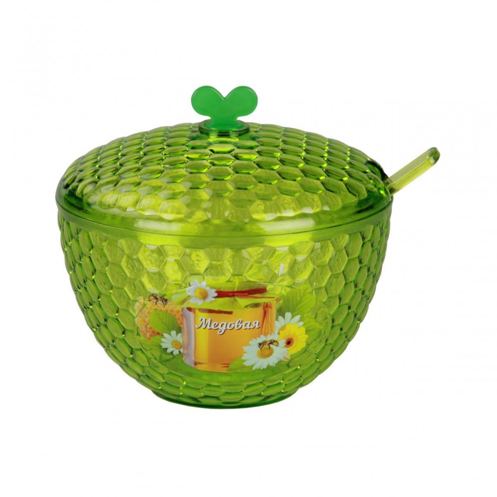Ёмкость «Мозаика люкс» медовая с ложкой (0,65 л), зеленый | Мозаика | Альтернатива