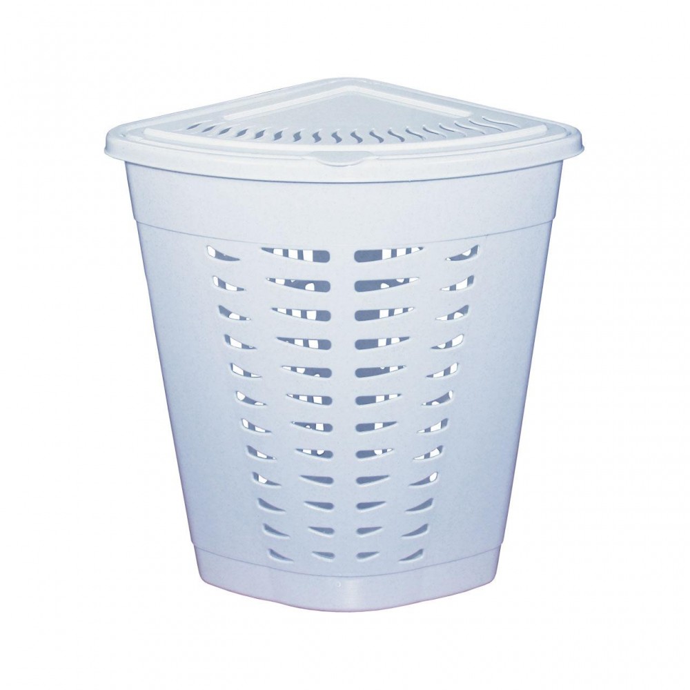 Корзина для белья угловая (45 л), голубой | Альтернатива