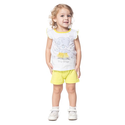 Комплект: футболка и шорты для девочек | Веселая улитка | PlayToday