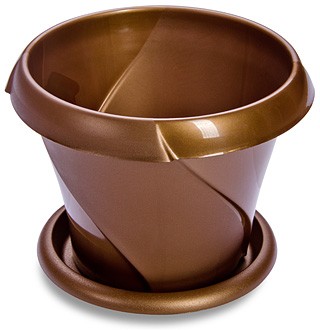 Кашпо «Флориана» с поддоном (1,4 л), золотой | Флориана | Martika