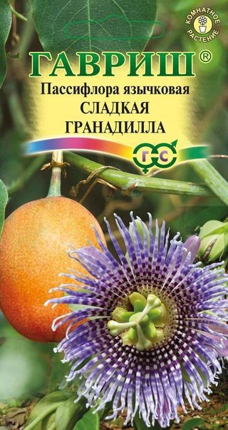 Семена. Пассифлора язычковая «Сладкая гранадилла» | Комнатные цветы | Гавриш