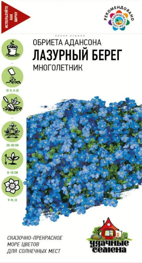 Семена. Обриета «Лазурный берег», 0,05 г | Удачные семена | Гавриш