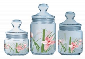 Набор банок для сыпучих продуктов Red Orchis (3 шт)