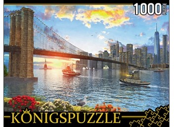 Пазл «Бруклинский мост», 1000 элементов | Konigspuzzle | Рыжий кот