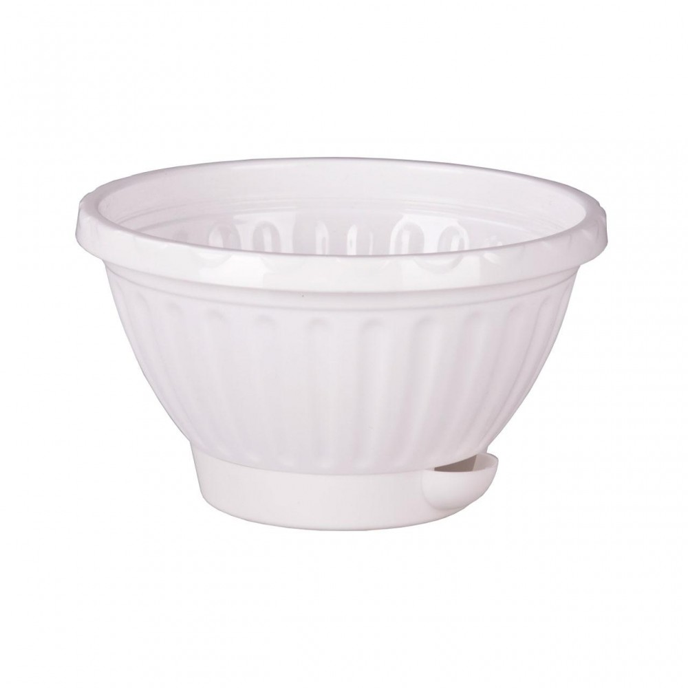 Горшок-кашпо «Мирабель» (1,5 л) с поддоном, белый | Мирабель | Альтернатива