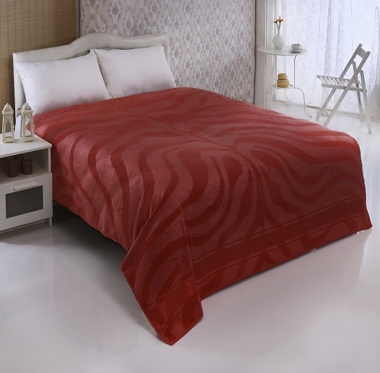 Простыня махровая «Pupilla» Zebra (2-спальная, бамбук, 200x220), цвет кирпичный