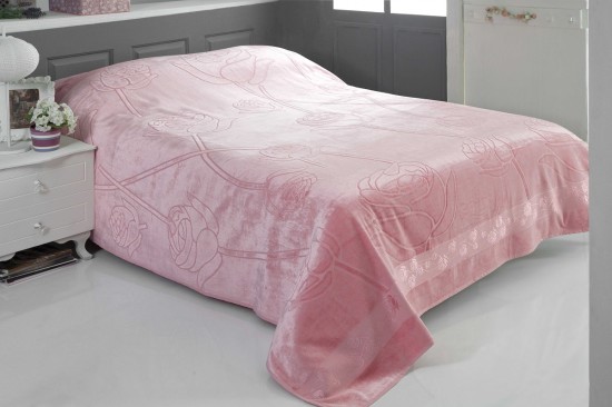 Простыня махровая «Pupilla» Rose (2-спальная, бамбук, 200x220), цвет розовый