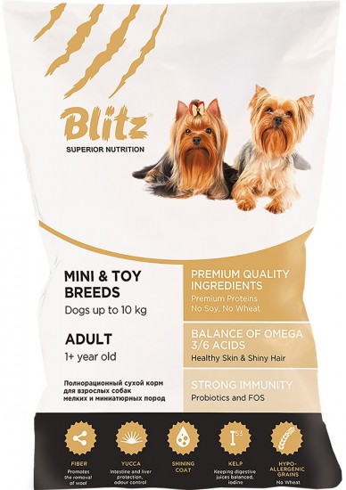 Сухой корм для взрослых собак мелких и миниатюрных пород «Mini&Toy Breeds» (500 гр)