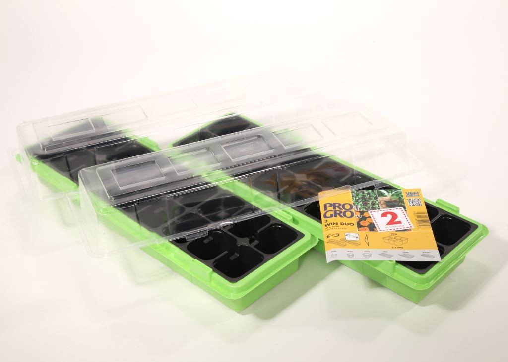 Мини-парник WIN DUO с крышкой (47х16 см), 18 горшков, зеленый | VEFI Europa Sp.z.o.o.