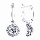 Серьги из серебра с фианитами и Swarovski Zirconia