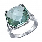 Кольцо из серебра с кварцем и фианитами