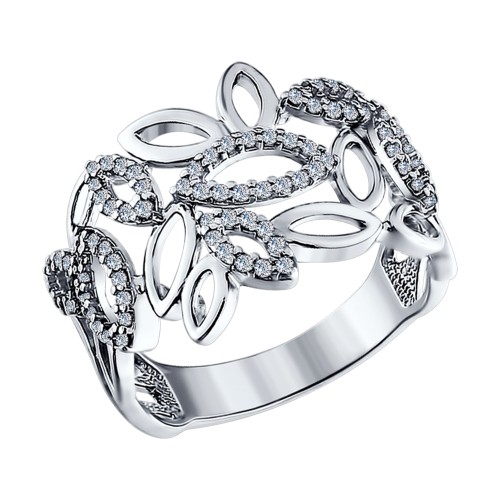 Кольцо из серебра с фианитами | SOKOLOV