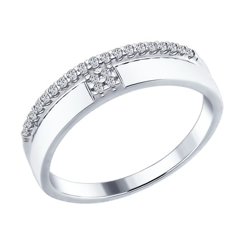 Кольцо из серебра с фианитами | SOKOLOV