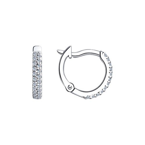 Серьги из серебра с фианитами | SOKOLOV