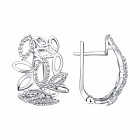 Серьги из серебра с фианитами