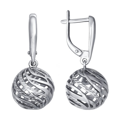 Серьги из серебра с алмазной гранью | SOKOLOV