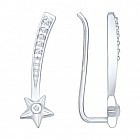 Серьги из серебра с фианитами