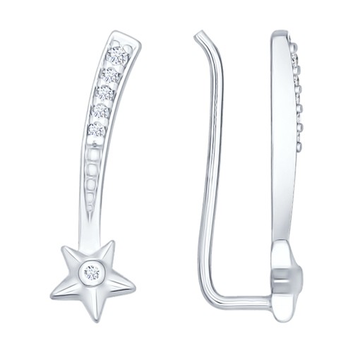 Серьги из серебра с фианитами | SOKOLOV