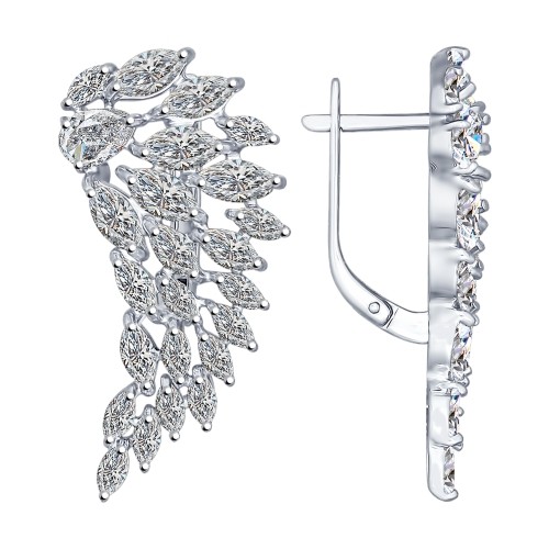 Серьги из серебра с фианитами | SOKOLOV