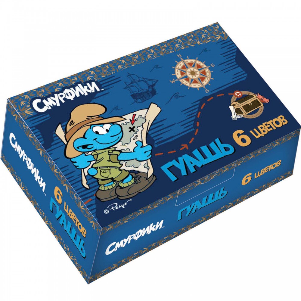 Гуашь «Смурфики», 6 цветов | Смурфики